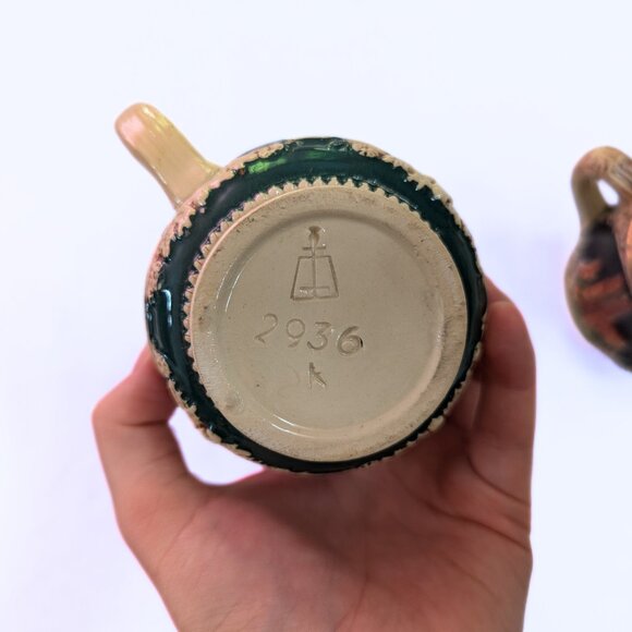 Vintage German Stein Mugs Set of 2 Castles in Germany Beer Wine Glasses - Picture 6 of 15